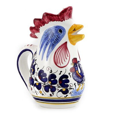 ORVIETO BLUE ROOSTER: Rooster of Fortune Pitcher (1 Liter 34 Oz 1 Qt) - tops-selection.shop