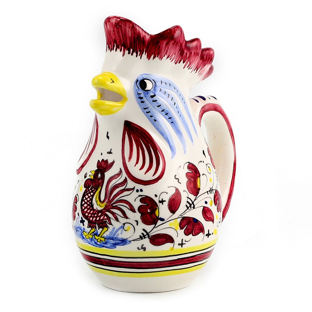 ORVIETO RED ROOSTER: Rooster of Fortune Pitcher (1 Liter 34 Oz 1 Qt) - tops-selection.shop