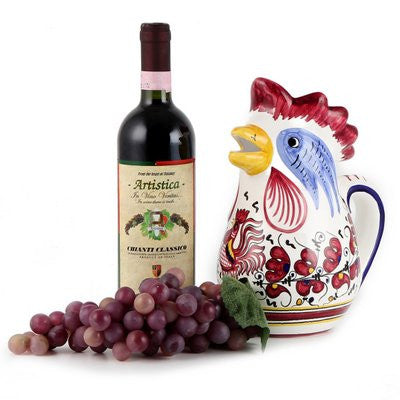 ORVIETO RED ROOSTER: Rooster of Fortune Pitcher (1 Liter 34 Oz 1 Qt) - tops-selection.shop