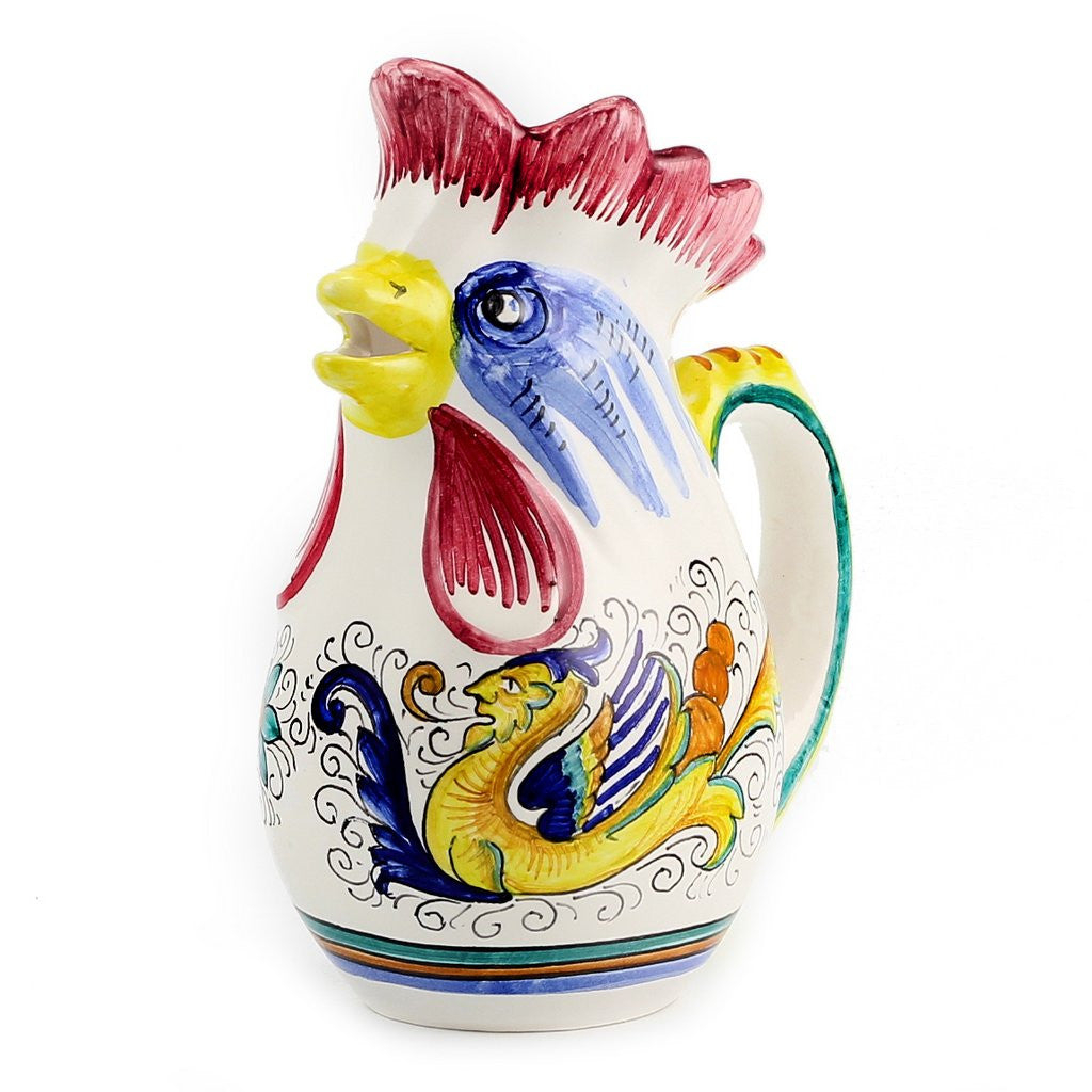 RAFFAELLESCO: Rooster of Fortune pitcher (1 Liter 34 Oz 1 Qt) - tops-selection.shop