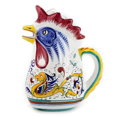 RAFFAELLESCO: Rooster of Fortune pitcher (1 Liter 34 Oz 1 Qt) - tops-selection.shop
