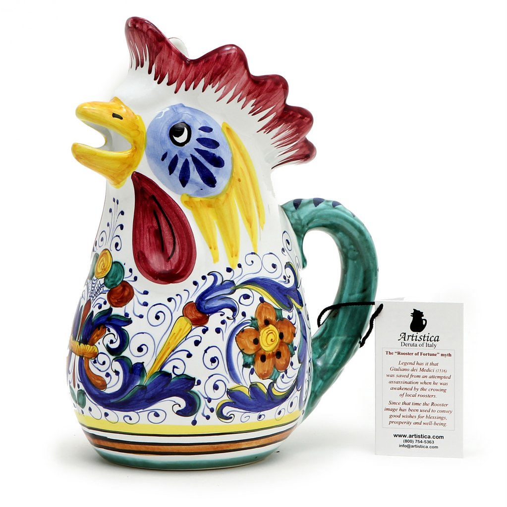 RICCO DERUTA: Rooster of Fortune multi use pitcher - tops-selection.shop