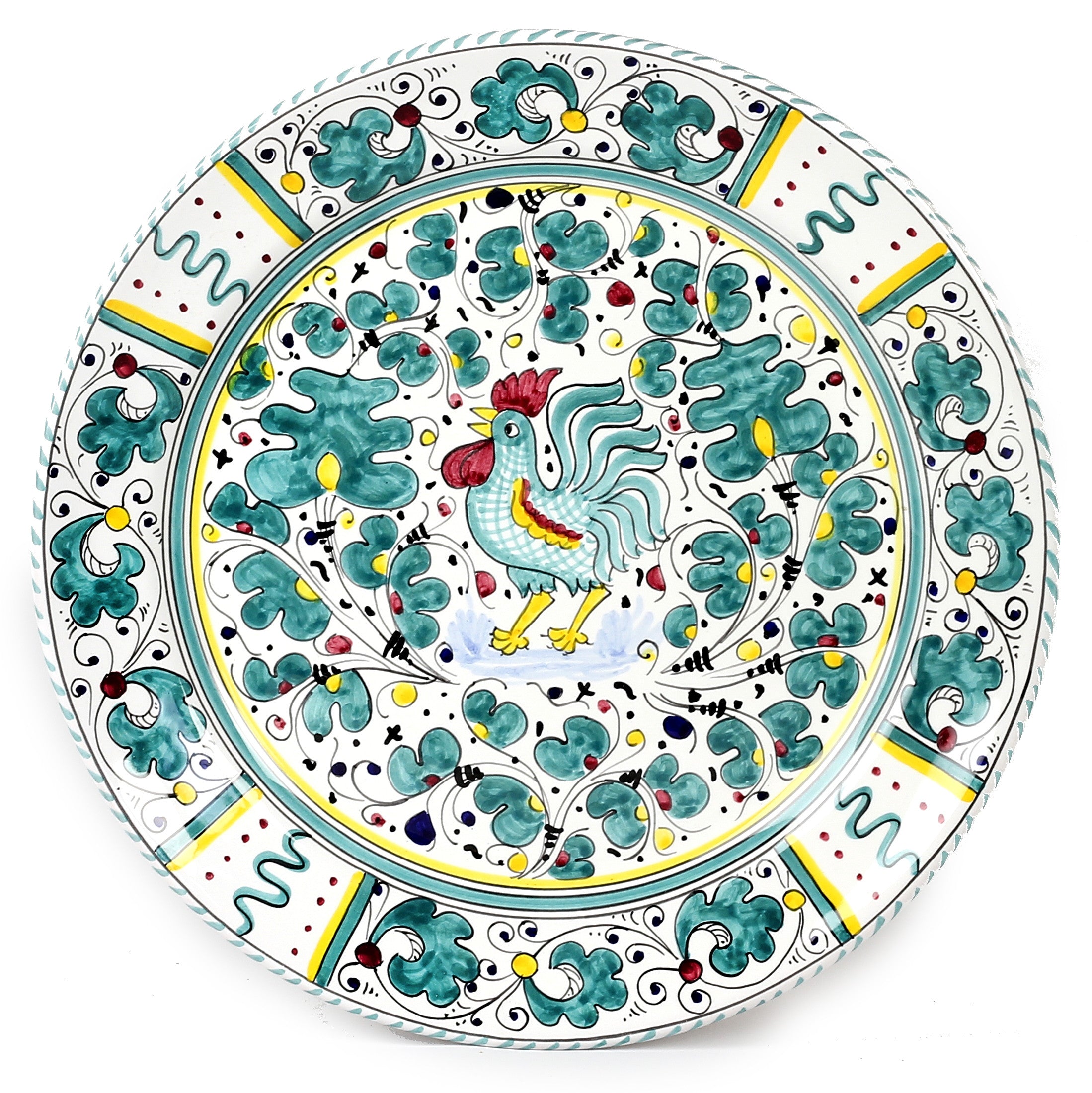 ORVIETO GREEN ROOSTER: Charger Buffet Platter [R] - tops-selection.shop