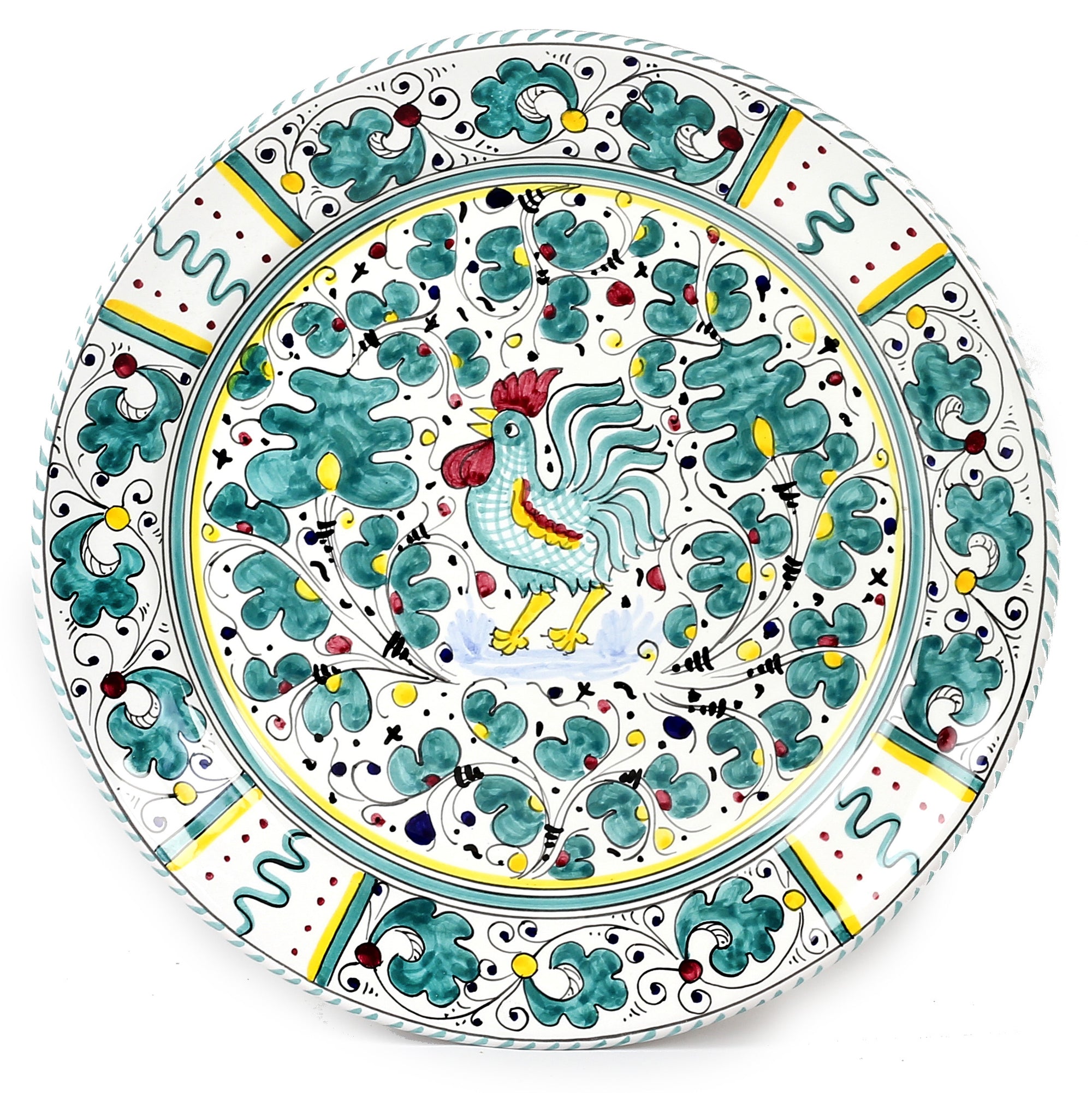 ORVIETO GREEN ROOSTER: Charger Buffet Platter [R] - tops-selection.shop