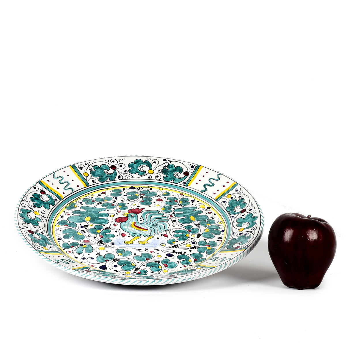 ORVIETO GREEN ROOSTER: Charger Buffet Platter [R] - tops-selection.shop