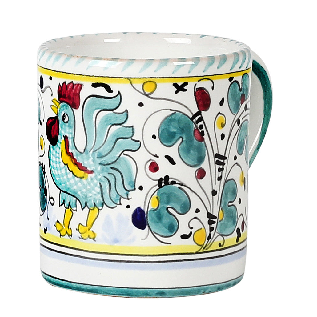 ORVIETO GREEN ROOSTER: Mug (10 OZ) - tops-selection.shop