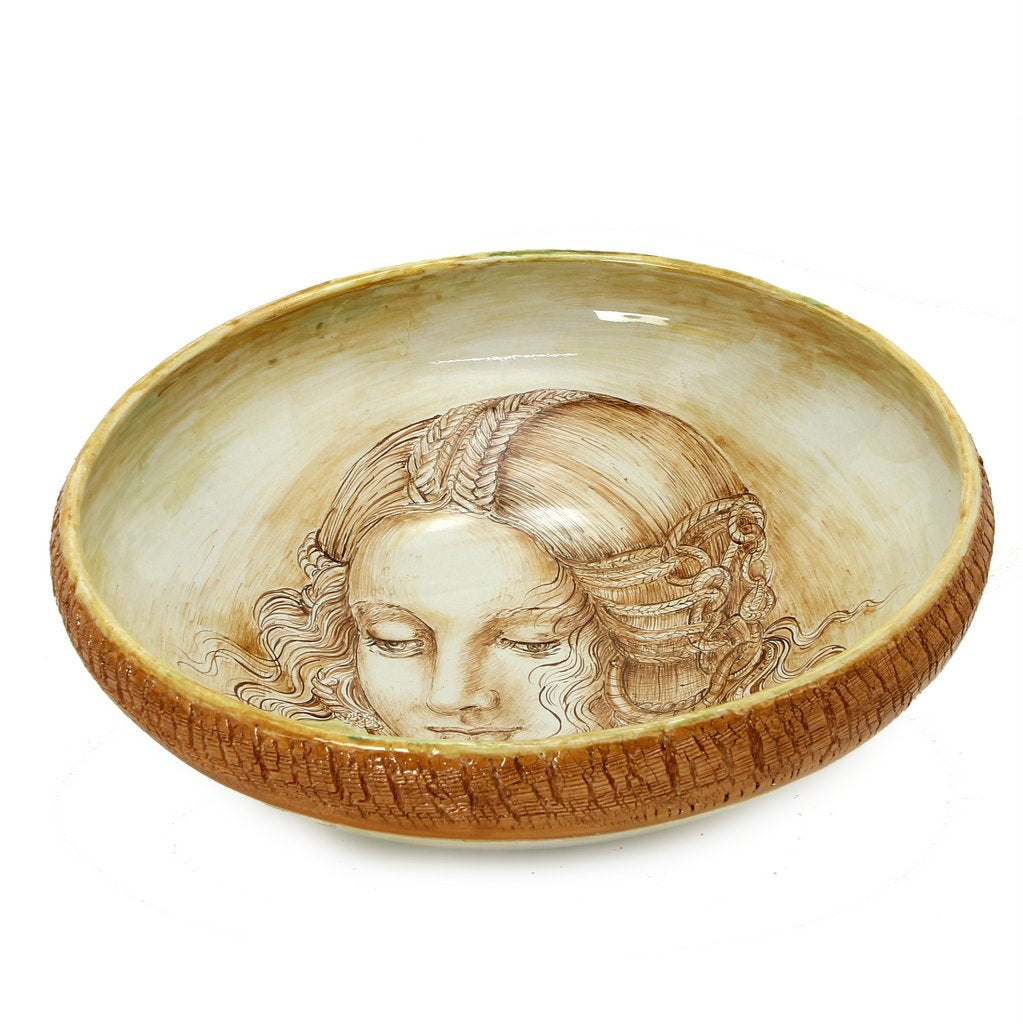LEONARDO: One of a Kind Large Centerpiece with Noblewoman by Francesca Niccacci - tops-selection.shop