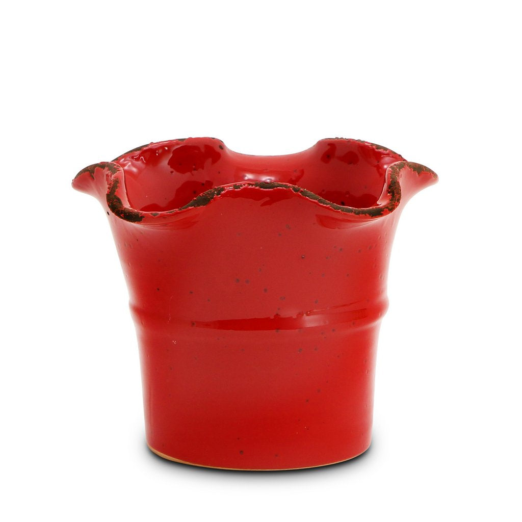 SCAVO Giardini Garden: Medium Planter Vase with fluted rim RED - tops-selection.shop