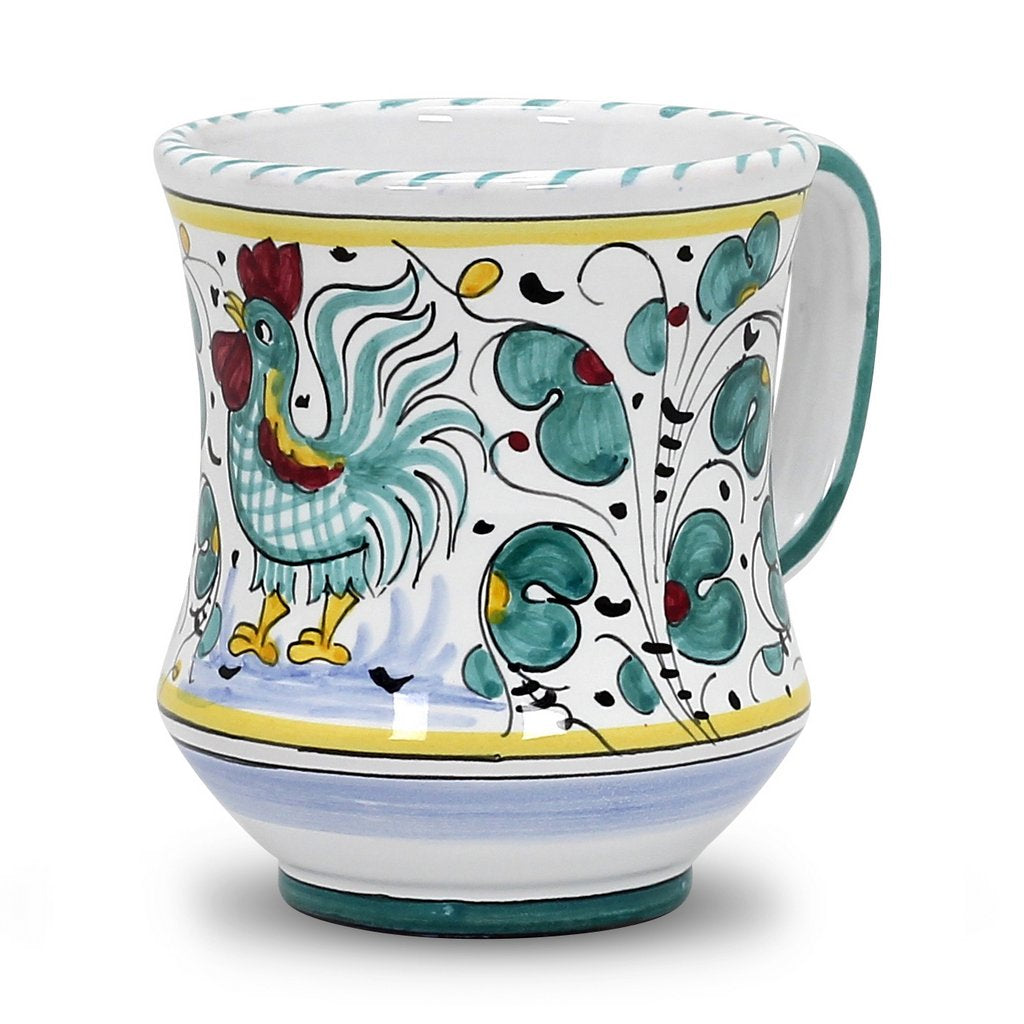 ORVIETO GREEN ROOSTER: Concave Deluxe Mug (12 Oz.) - tops-selection.shop