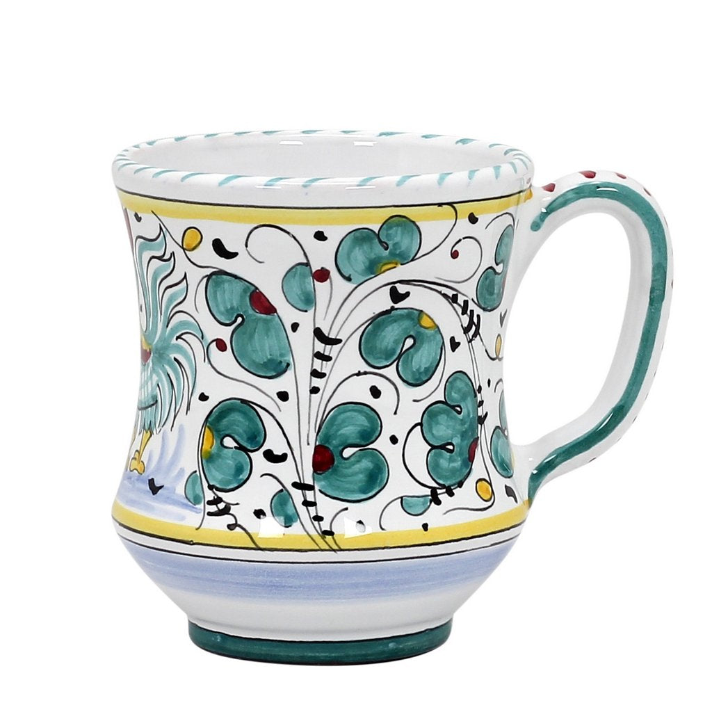 ORVIETO GREEN ROOSTER: Concave Deluxe Mug (12 Oz.) - tops-selection.shop