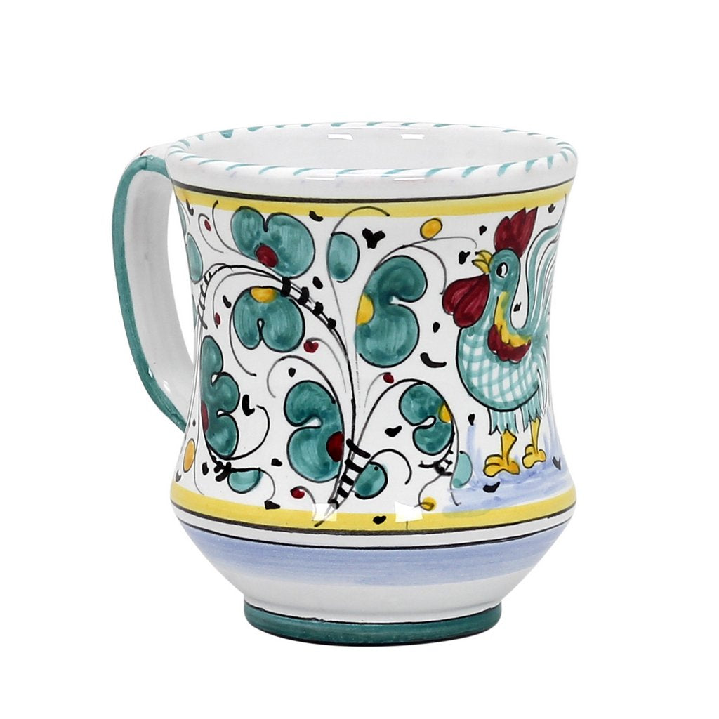 ORVIETO GREEN ROOSTER: Concave Deluxe Mug (12 Oz.) - tops-selection.shop