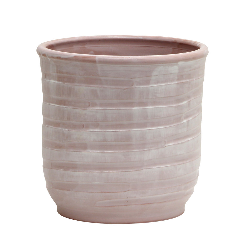 SCAVO Giardini Garden: Modern-Rustic 'Rigato' Cachepot/Planter Translucent ROSE' - tops-selection.shop