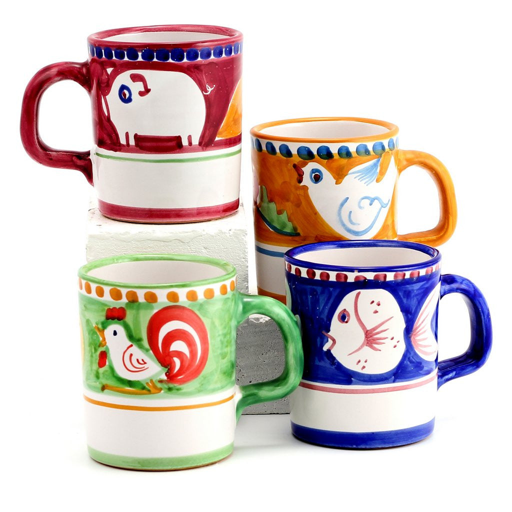 VIETRI: CAMPAGNA 4 Mugs Set as shown (1010/POR.GNA.PES.UCC) - tops-selection.shop