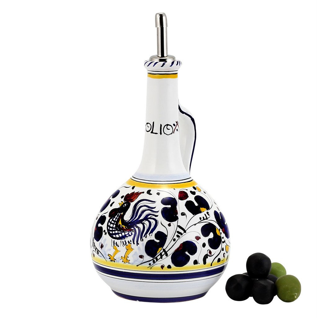 ORVIETO BLUE ROOSTER: Olive Oil Bottle  Dispenser Deluxe - tops-selection.shop