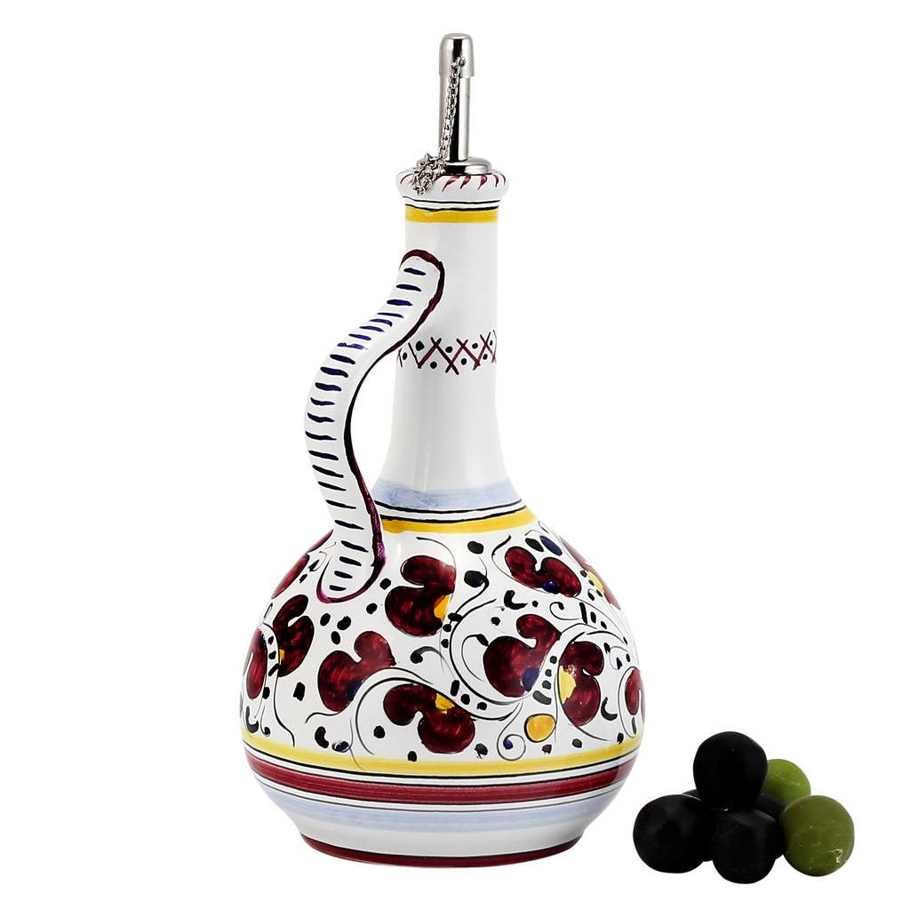 ORVIETO RED ROOSTER: Olive Oil Bottle Dispenser Deluxe - tops-selection.shop