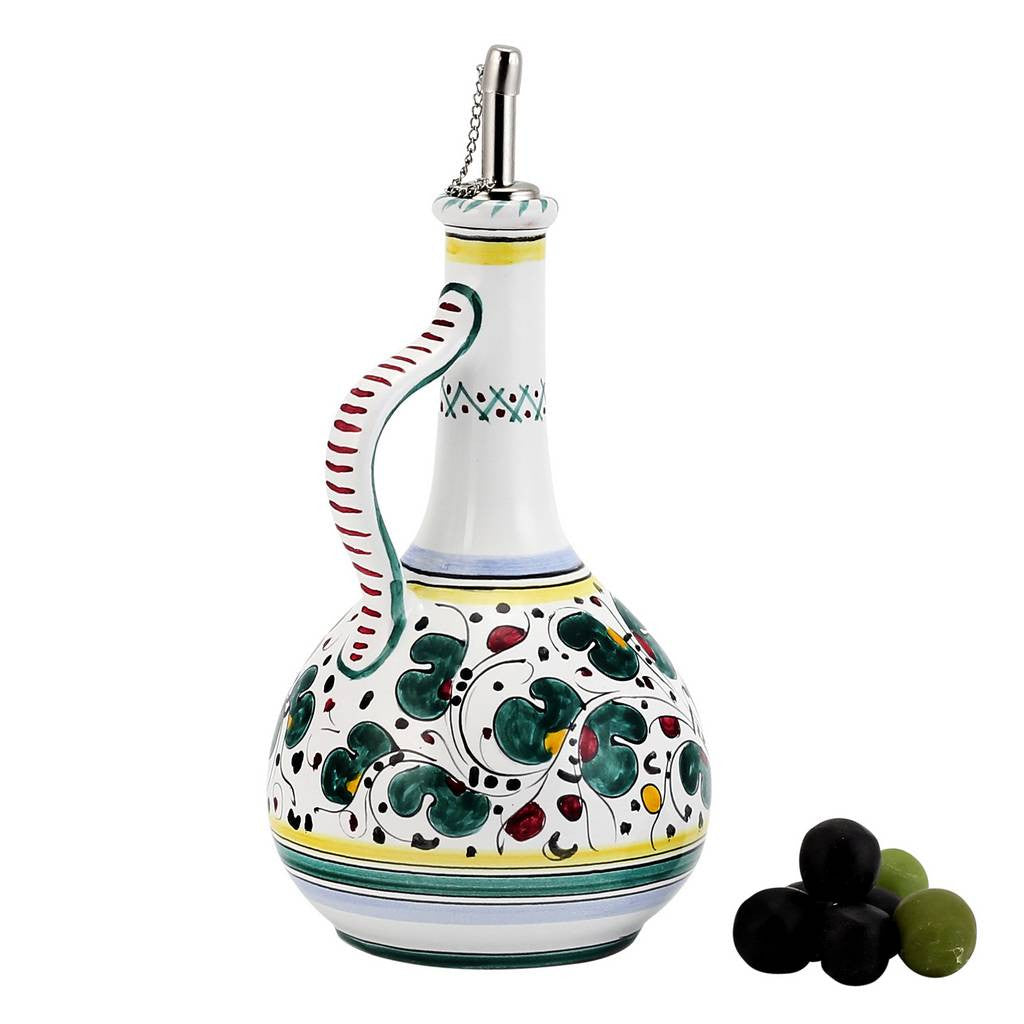ORVIETO GREEN ROOSTER: Olive Oil Bottle Dispenser Deluxe - tops-selection.shop