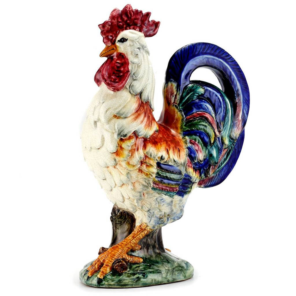 ROOSTER OF FORTUNE: ALBERTO large ceramic Rooster of Fortune - tops-selection.shop