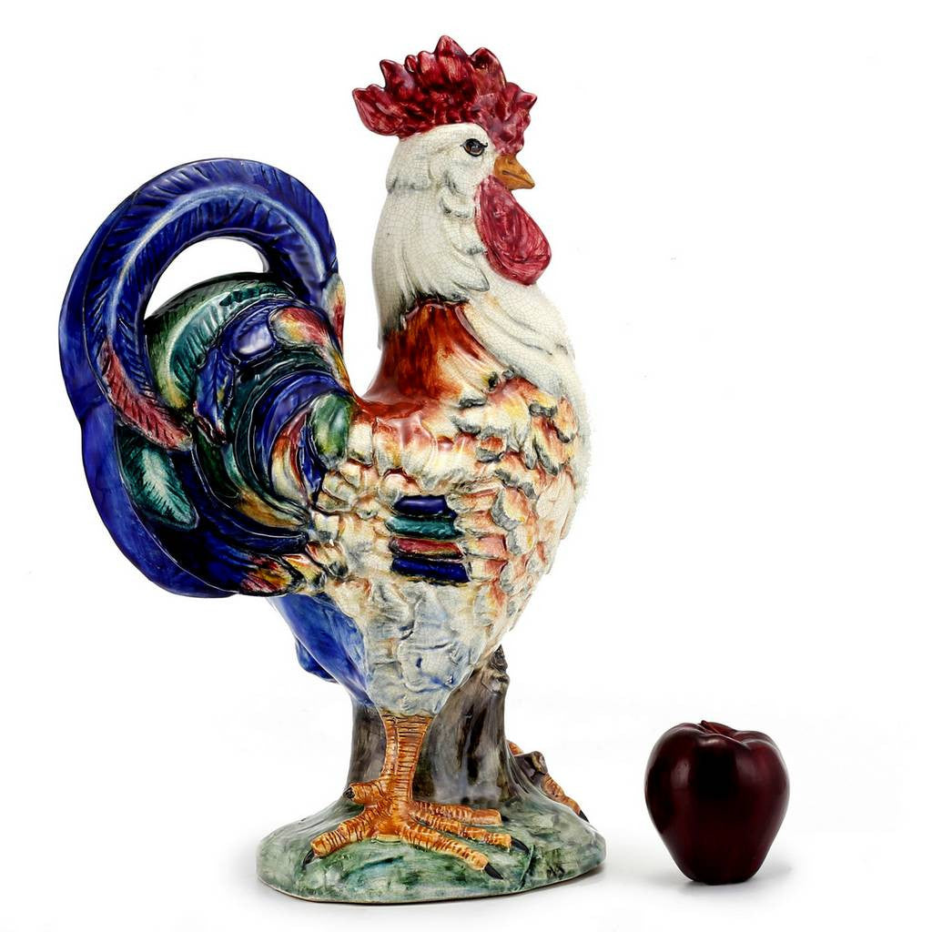 ROOSTER OF FORTUNE: ALBERTO large ceramic Rooster of Fortune - tops-selection.shop