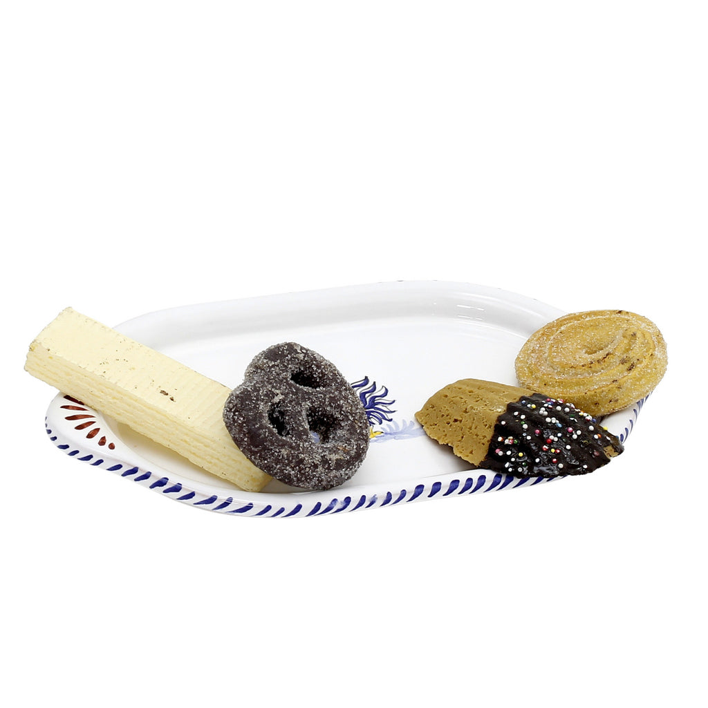 ORVIETO BLUE ROOSTER: Oval/Oblong Small Tray - tops-selection.shop