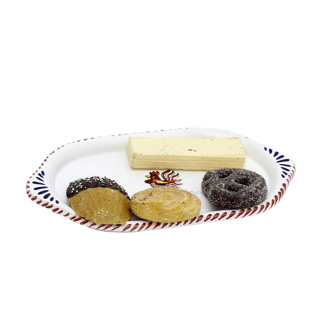ORVIETO RED ROOSTER: Oval/Oblong Small Tray - tops-selection.shop