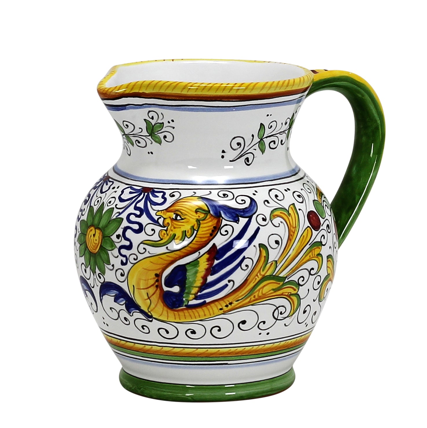 RAFFAELLESCO: Traditional Deruta Pitcher (1.25 Liters/40 Oz/5 Cups) - tops-selection.shop