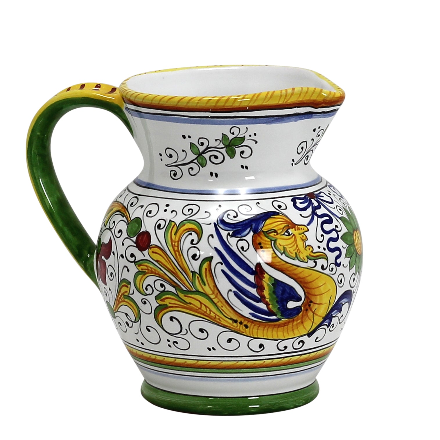 RAFFAELLESCO: Traditional Deruta Pitcher (1.25 Liters/40 Oz/5 Cups) - tops-selection.shop