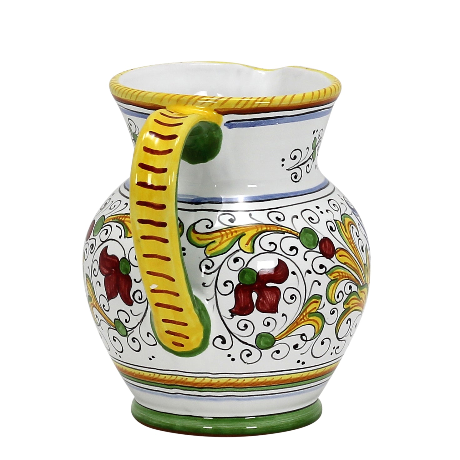 RAFFAELLESCO: Traditional Deruta Pitcher (1.25 Liters/40 Oz/5 Cups) - tops-selection.shop