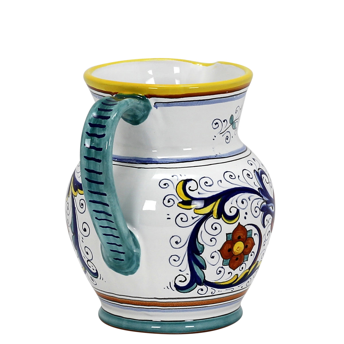 RICCO DERUTA: Traditional Deruta Pitcher (1.25 Liters/40 Oz/5 Cups) - tops-selection.shop