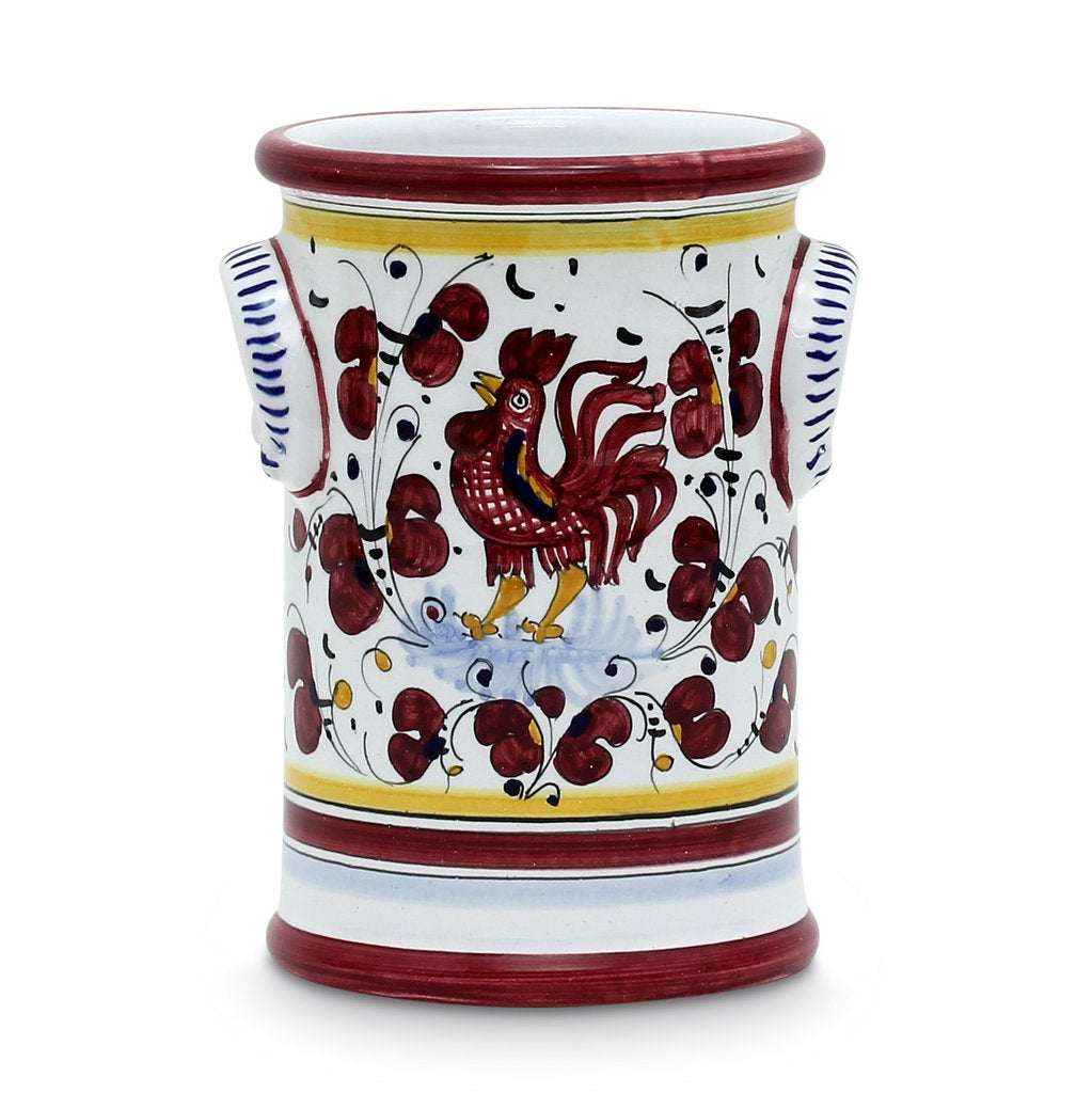 ORVIETO RED ROOSTER: Utensil Holder - tops-selection.shop