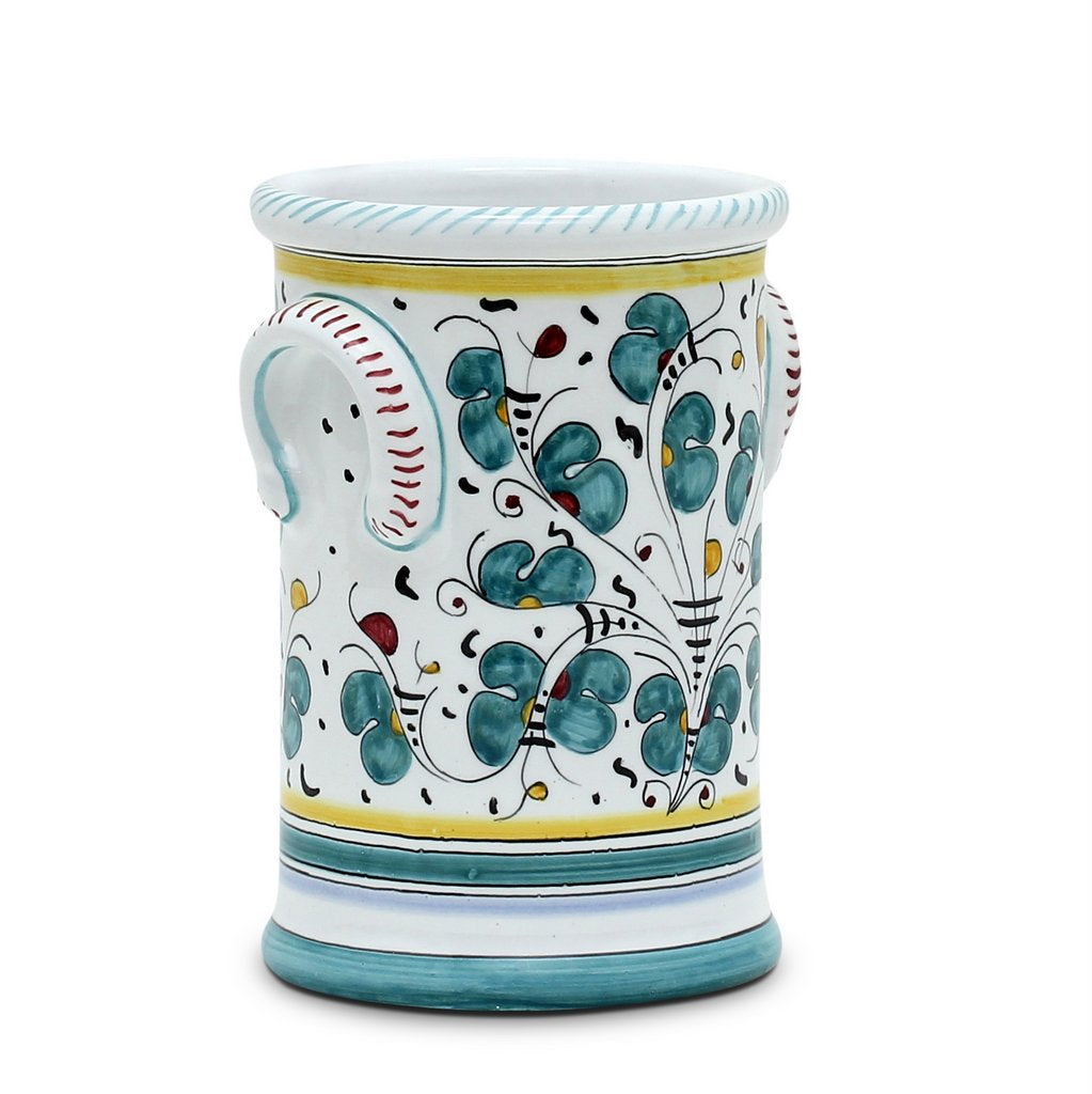 ORVIETO GREEN ROOSTER: Utensil Holder - tops-selection.shop