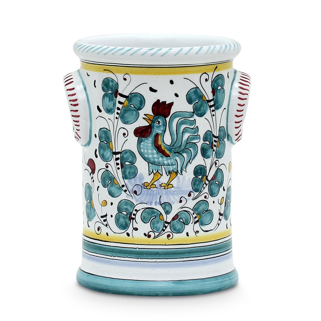 ORVIETO GREEN ROOSTER: Utensil Holder - tops-selection.shop