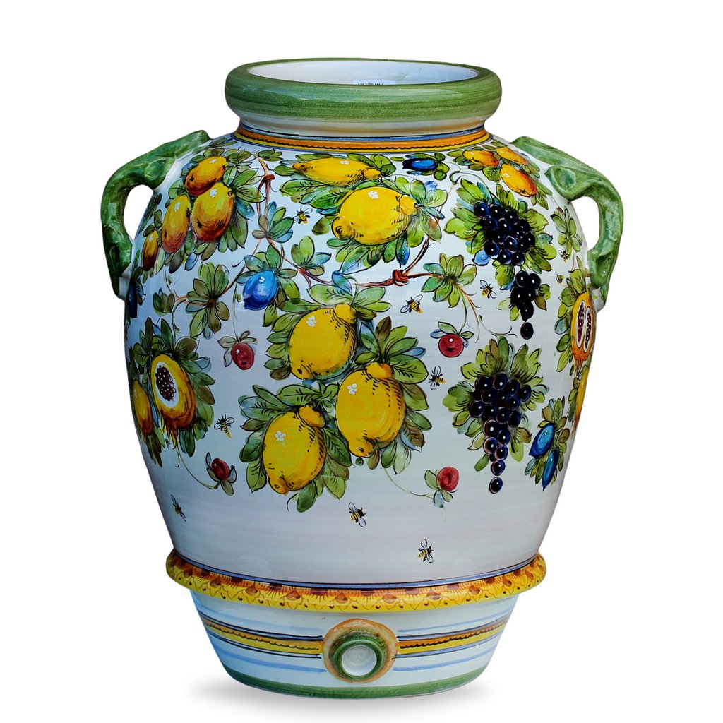 MAJOLICA TOSCANA: Orcio Urn ~ Frutta fondo Miele Design LARGE - tops-selection.shop