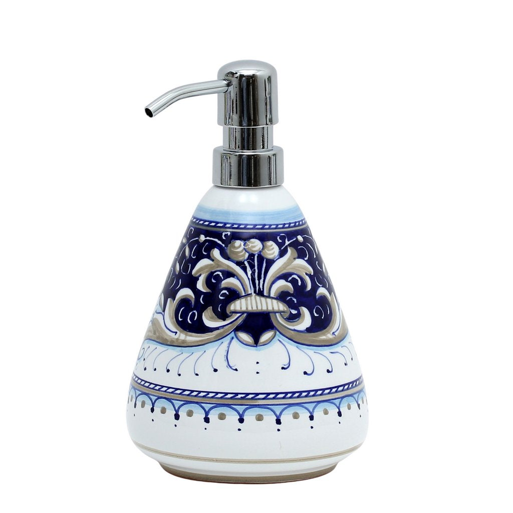 DERUTA VARIO BLUE: Liquid Soap/Lotion Dispenser with Chrome Pump (Medium 18 OZ) - tops-selection.shop