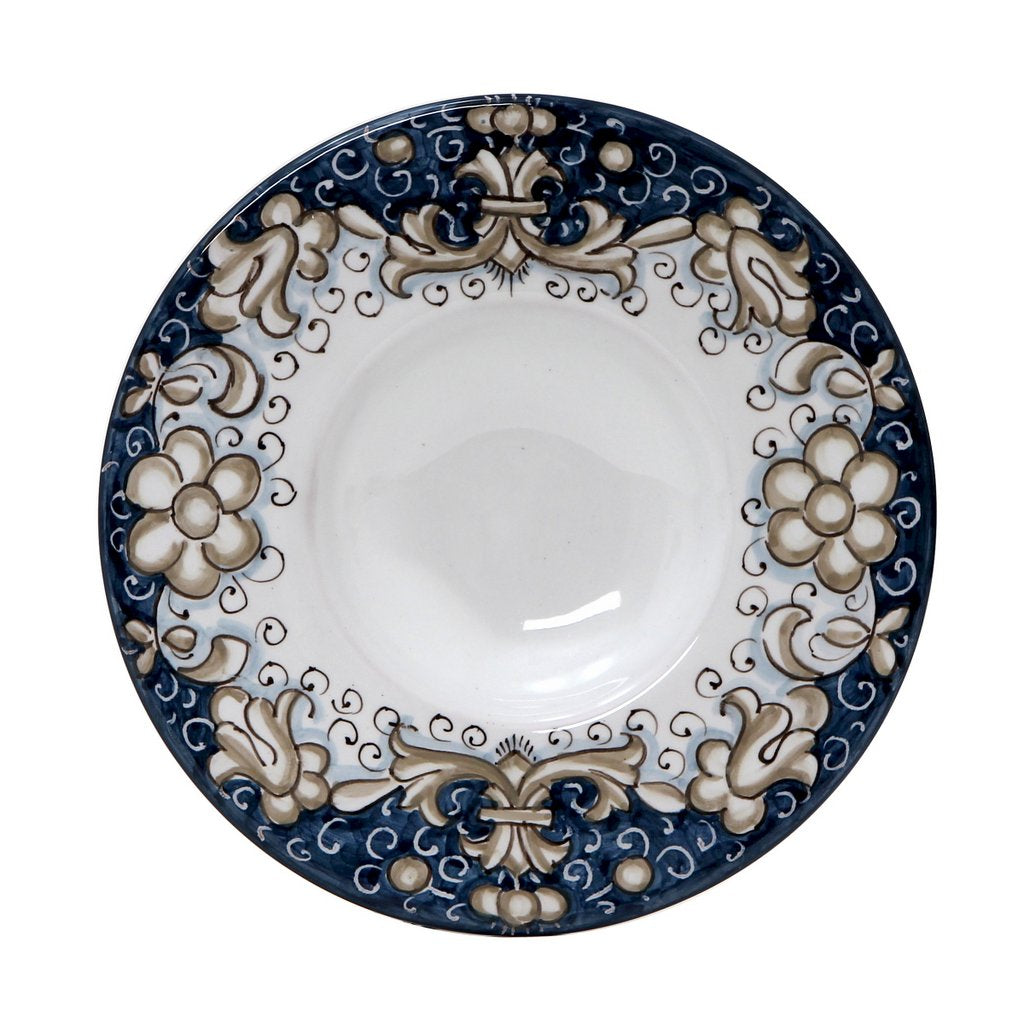 DERUTA COLORI: Olive Oil Fancy Dipping Bowl with large rim BLUE ANTICO Color - tops-selection.shop