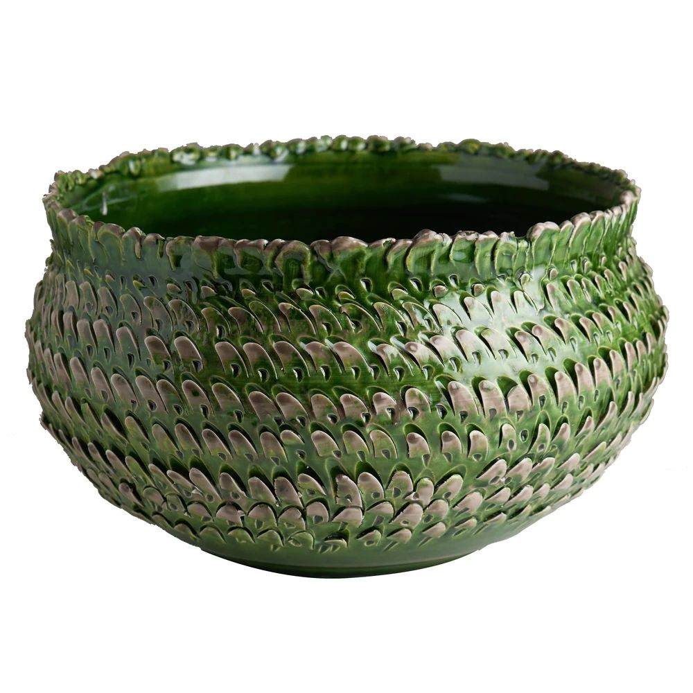 TUSCAN FEATHER: Handcrafted Centerpiece Bowl with feather design - tops-selection.shop