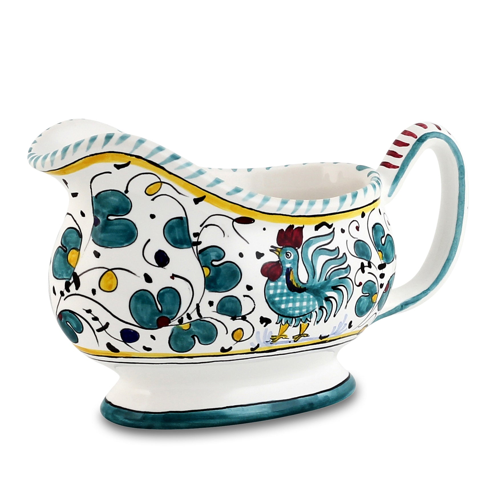 ORVIETO GREEN ROOSTER: Gravy Sauce boat - tops-selection.shop