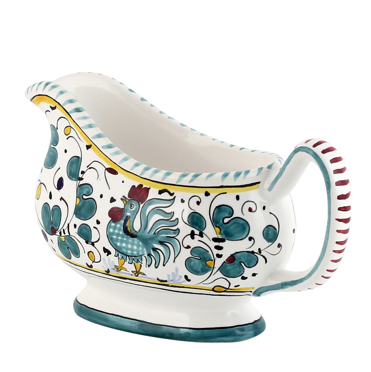 ORVIETO GREEN ROOSTER: Gravy Sauce boat - tops-selection.shop