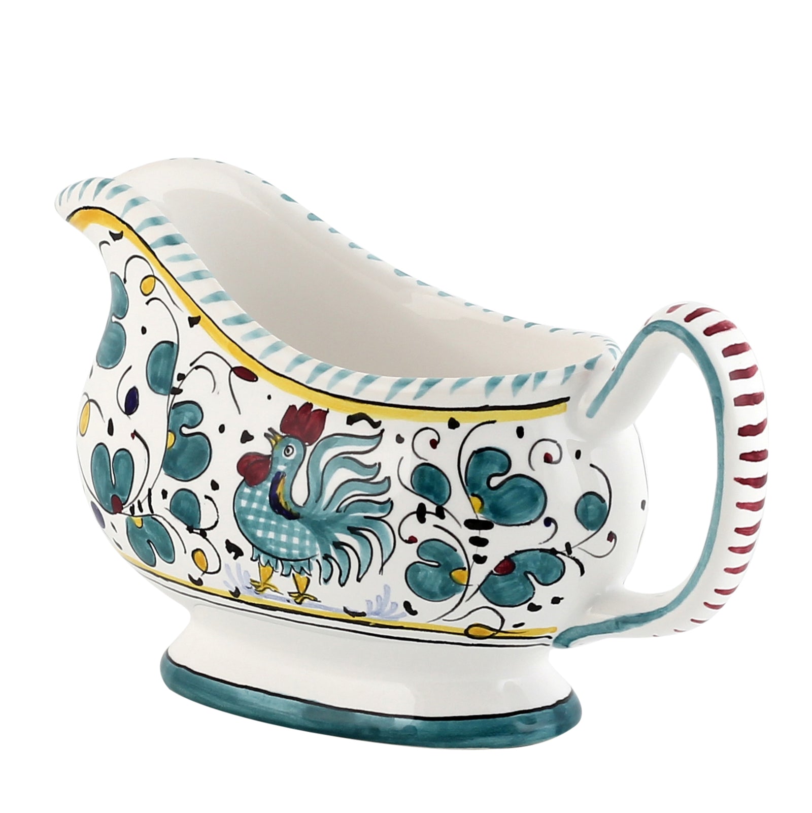 ORVIETO GREEN ROOSTER: Gravy Sauce boat - tops-selection.shop