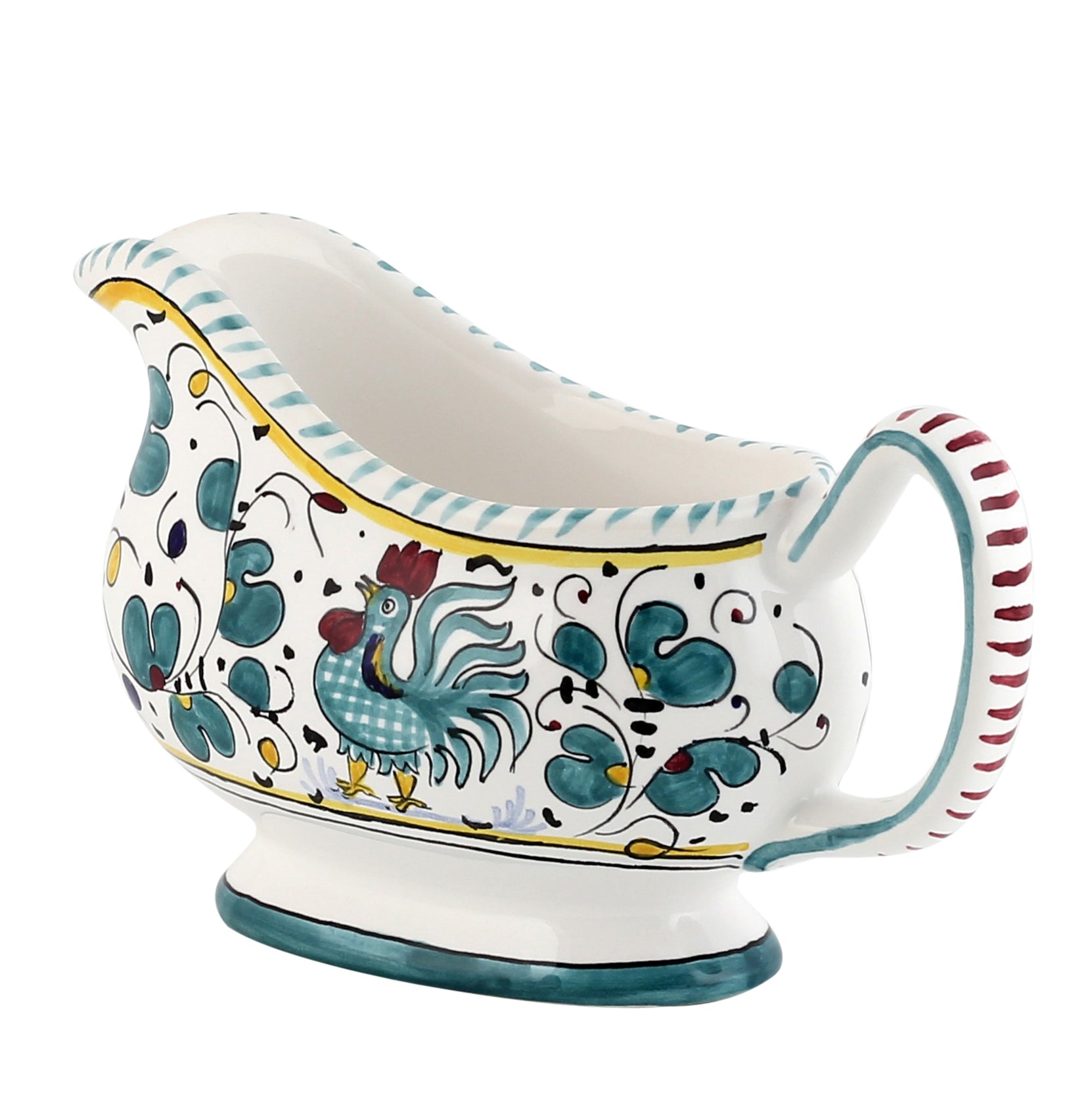 ORVIETO GREEN ROOSTER: Gravy Sauce boat - tops-selection.shop