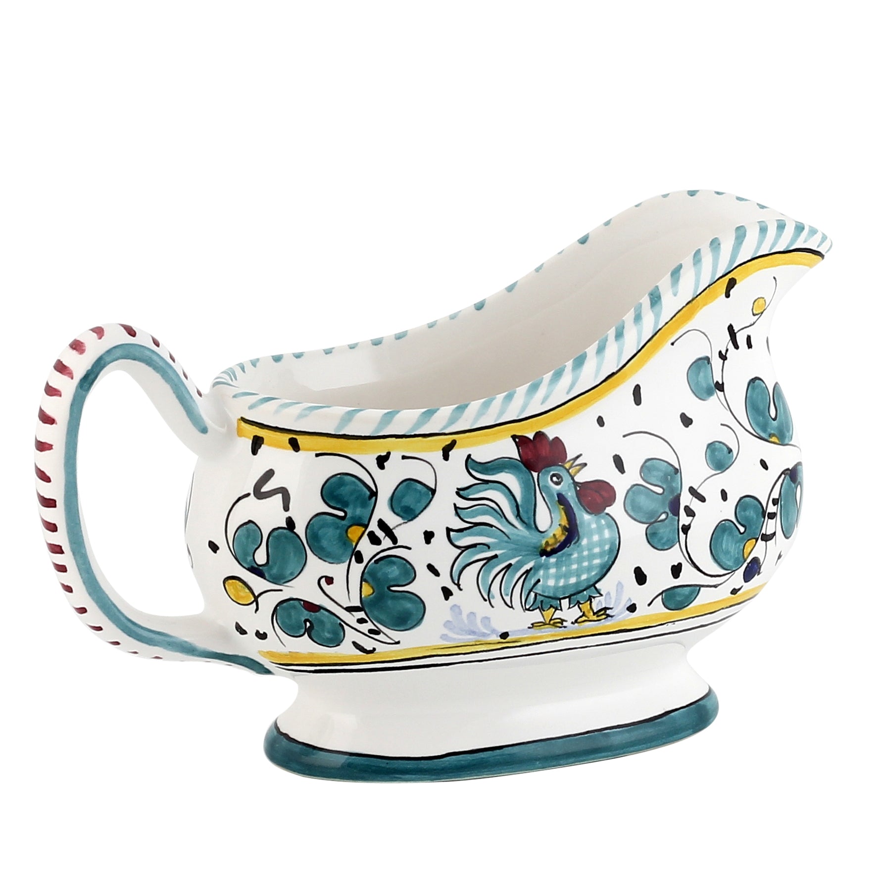 ORVIETO GREEN ROOSTER: Gravy Sauce boat - tops-selection.shop