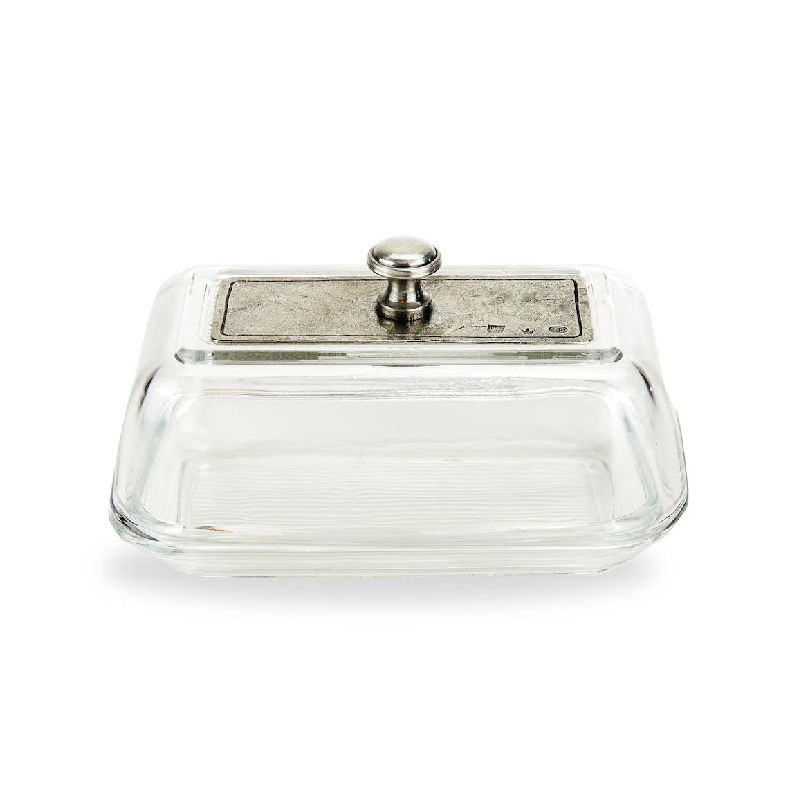 ARTE ITALICA: Vintage Glass Butter Dish - tops-selection.shop