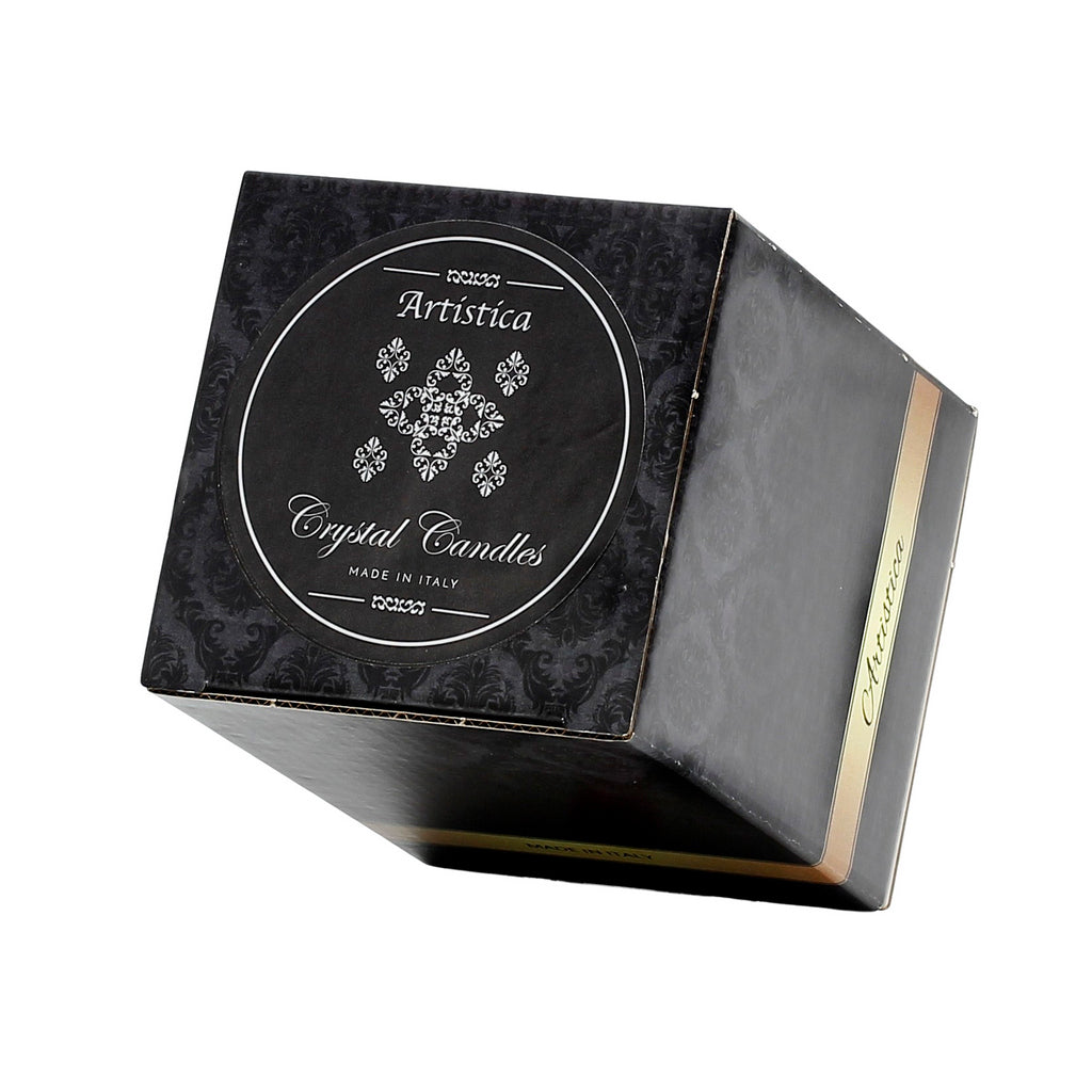 CRYSTAL CANDLES: Regalia Design candle with 14 Carats Gold finish Cream glass  ~ (10 Oz) - tops-selection.shop