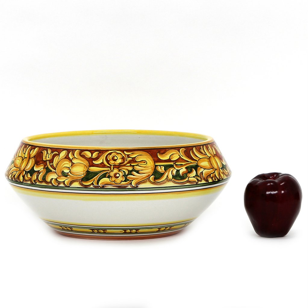 DERUTA BELLA: Fruit Bowl Centerpiece - Old Orange Design - (Premium Masterpiece by Francesca Niccacci) - tops-selection.shop