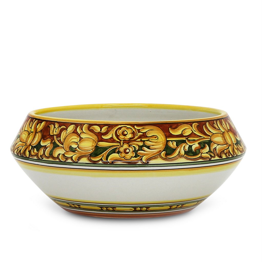 DERUTA BELLA: Fruit Bowl Centerpiece - Old Orange Design - (Premium Masterpiece by Francesca Niccacci) - tops-selection.shop
