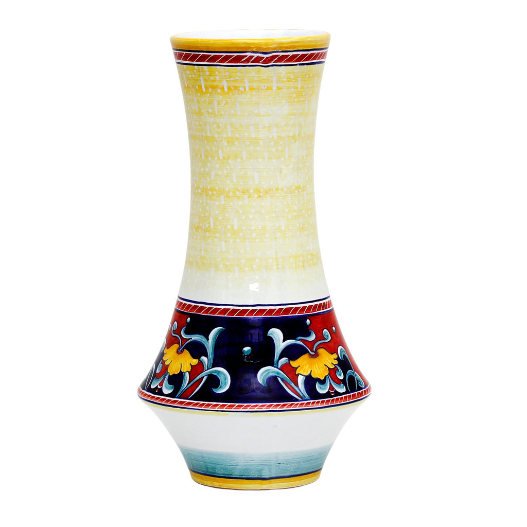DERUTA VARIO: Luxury Shaped Vase with 'Ricamo' off white top decor (Large) - tops-selection.shop