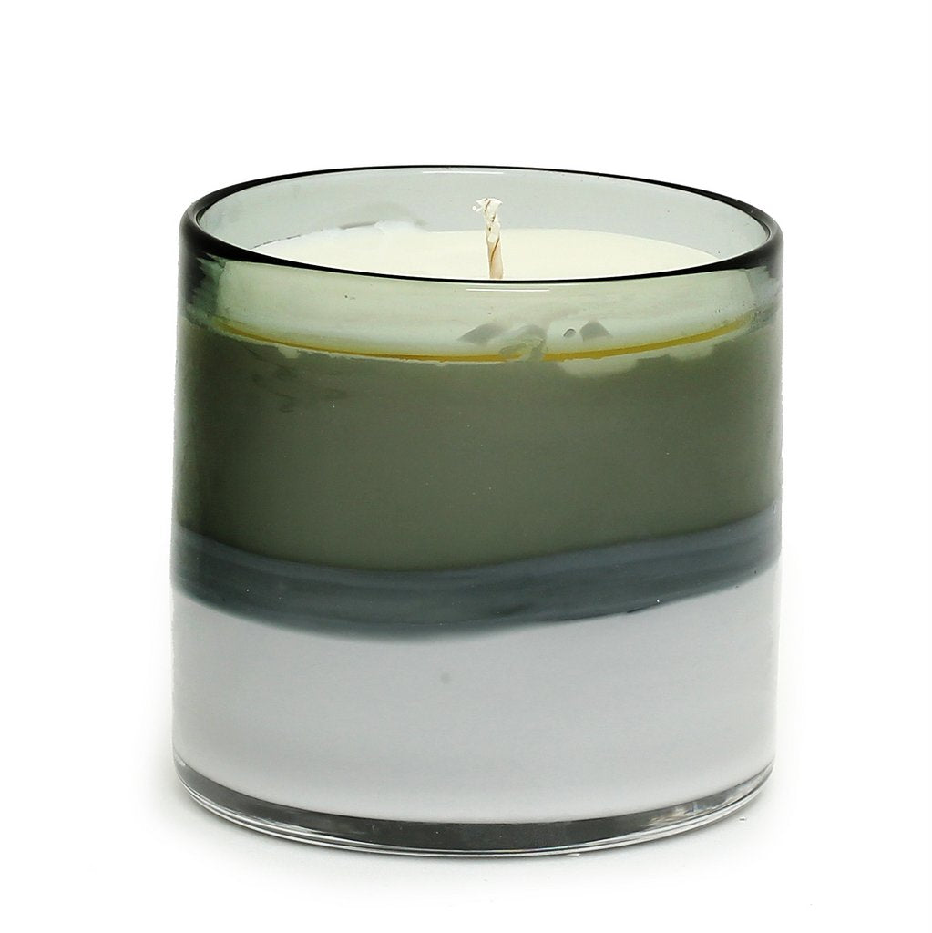 MONDIAL CANDLES: Emeril Design Glass Container Candle White/Gray - tops-selection.shop