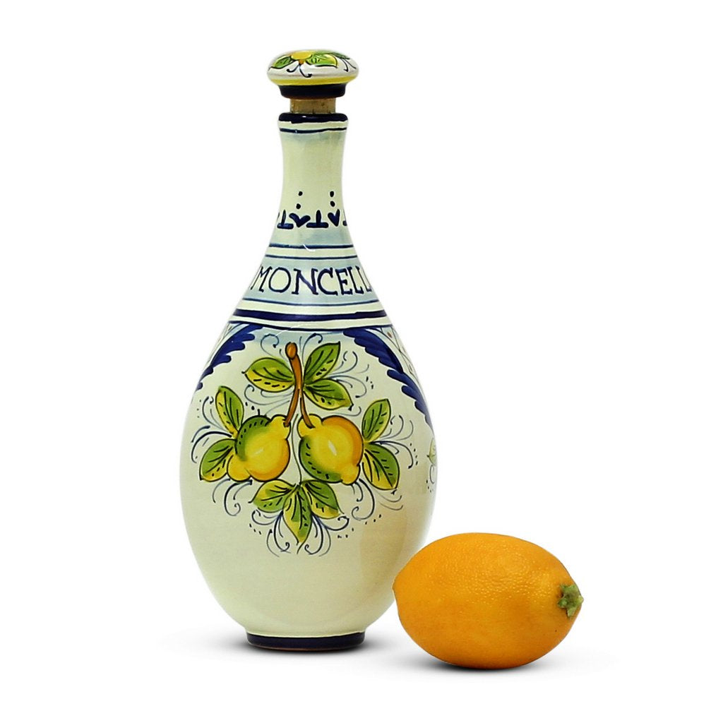 LIMONCELLO: Limoncello Bottle with Stopper Blue design - tops-selection.shop