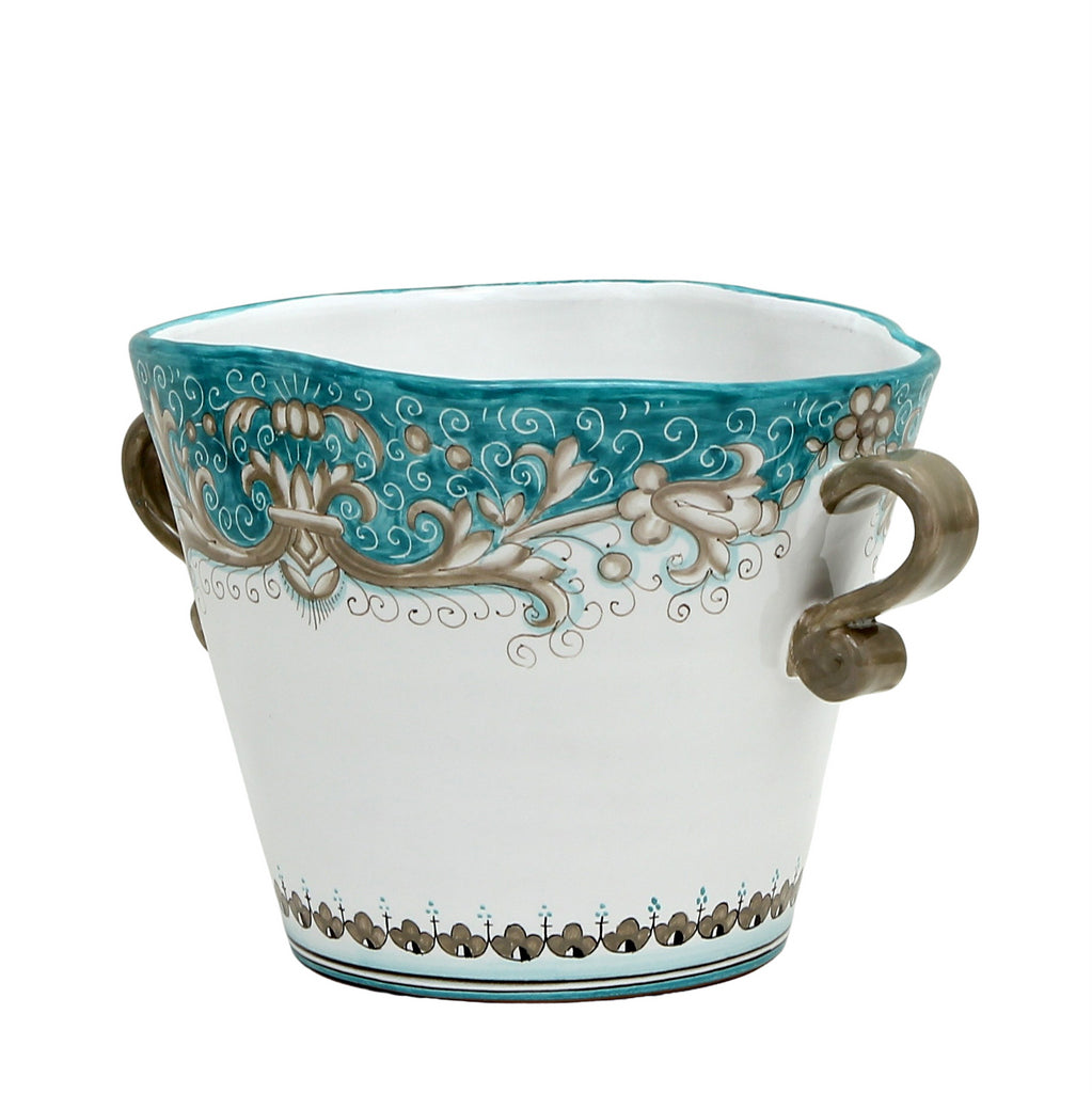 DERUTA COLORI: Ice Bucket Oval with handles - AQUA/TEAL - tops-selection.shop