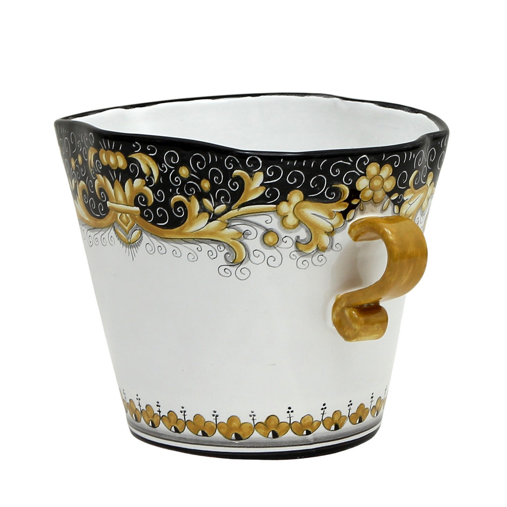 DERUTA COLORI: Ice Bucket Oval with handles - BLACK/GOLD - tops-selection.shop