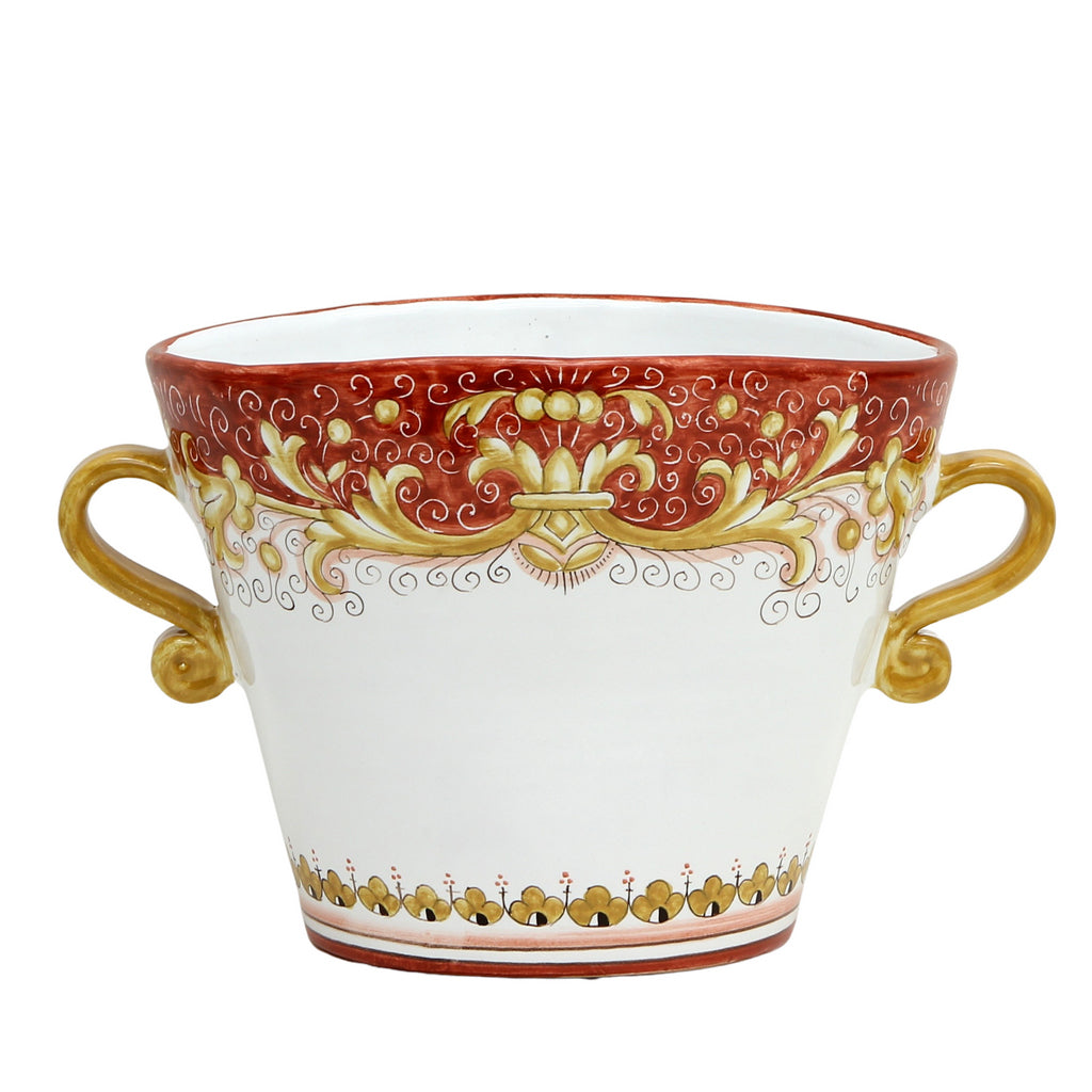 DERUTA COLORI: Ice Bucket Oval with handles - CORAL RED - tops-selection.shop